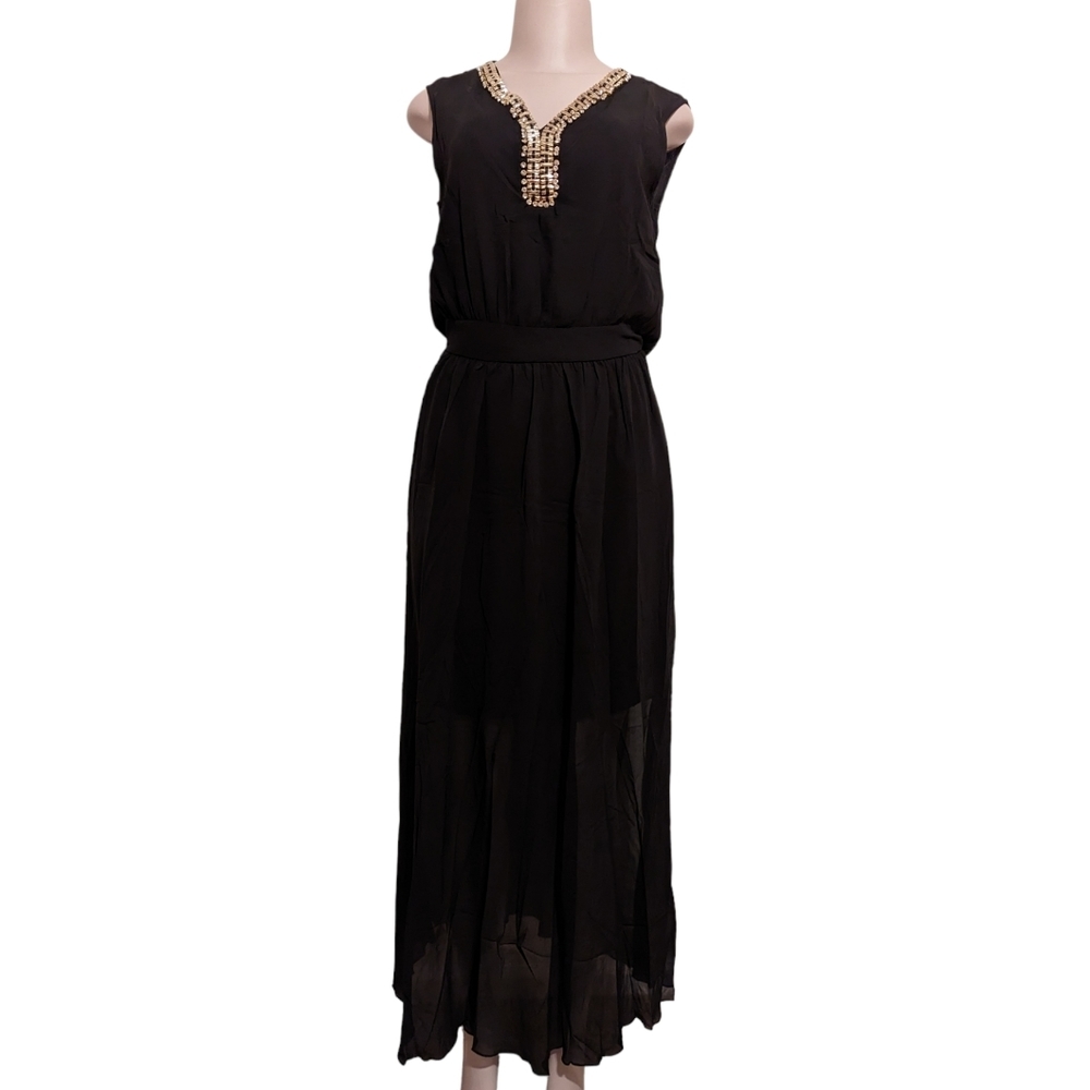 Black Embellished Long Dress